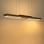 LED Chandeliers Wooden Linear Ceiling Light Modern Pendant Lighting For Kitchen Island - Image 15