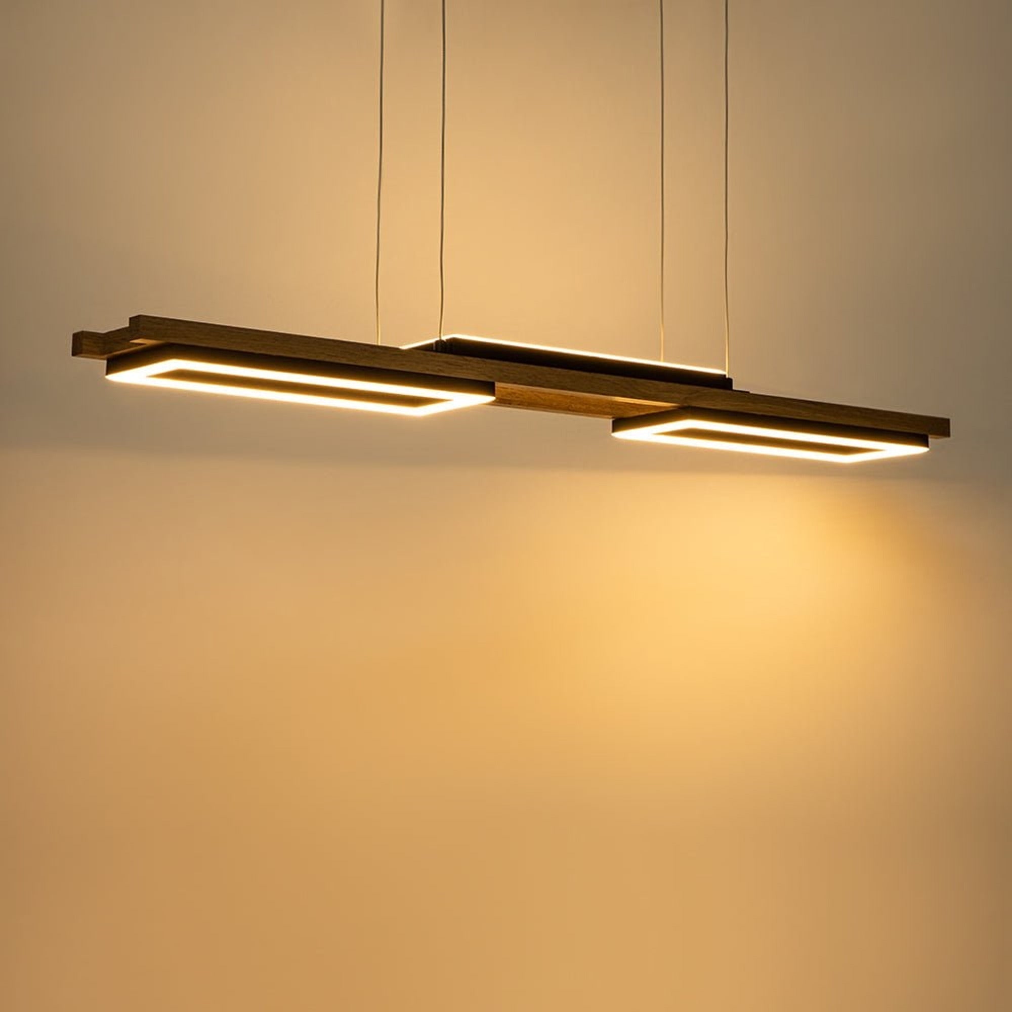 LED Chandeliers Wooden Linear Ceiling Light Modern Pendant Lighting For Kitchen Island - Image 15