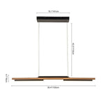 LED Chandeliers Wooden Linear Ceiling Light Modern Pendant Lighting For Kitchen Island - Image 3