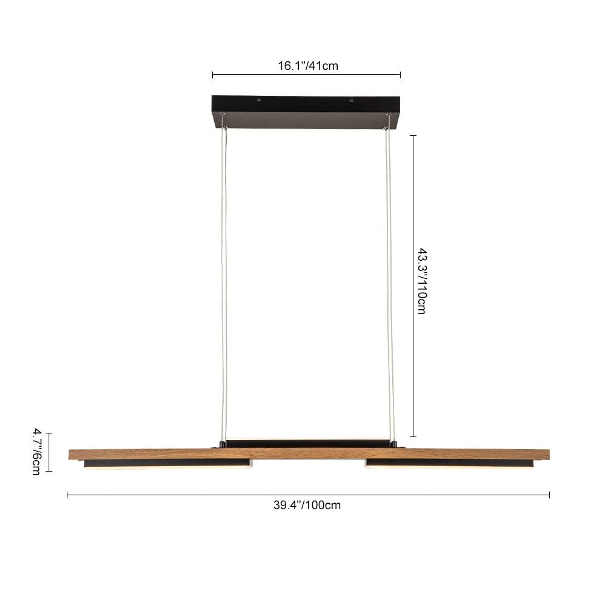 LED Chandeliers Wooden Linear Ceiling Light Modern Pendant Lighting For Kitchen Island - Image 3