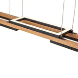 LED Chandeliers Wooden Linear Ceiling Light Modern Pendant Lighting For Kitchen Island - Image 12