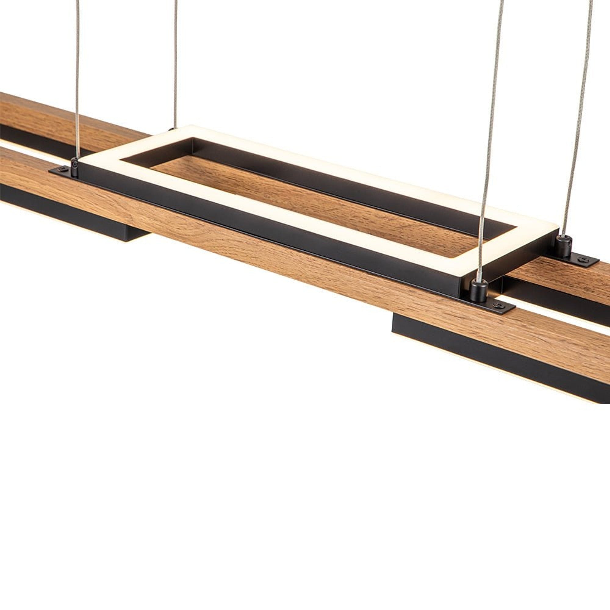 LED Chandeliers Wooden Linear Ceiling Light Modern Pendant Lighting For Kitchen Island - Image 12