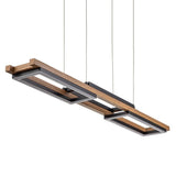 LED Chandeliers Wooden Linear Ceiling Light Modern Pendant Lighting For Kitchen Island - Image 6
