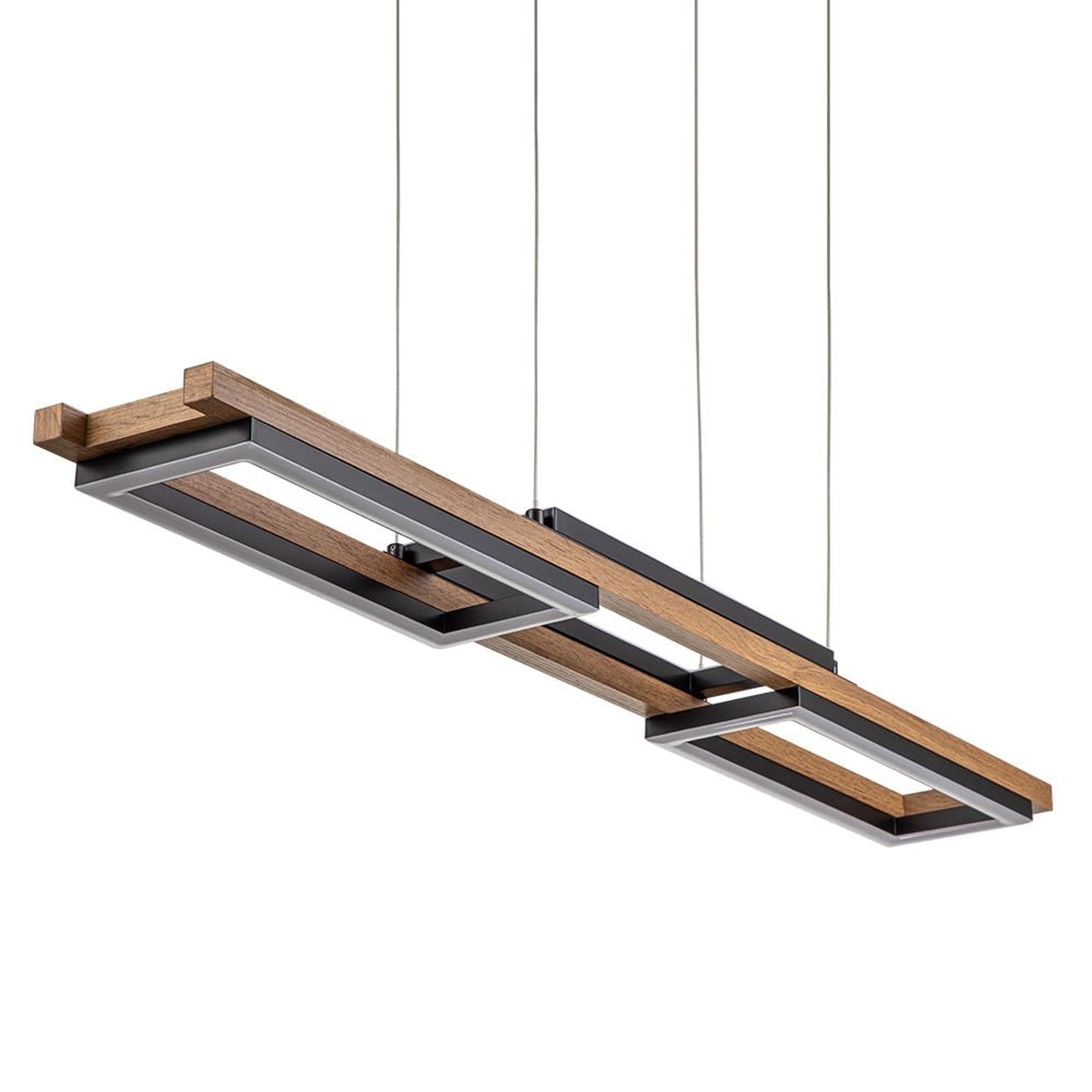 LED Chandeliers Wooden Linear Ceiling Light Modern Pendant Lighting For Kitchen Island - Image 6