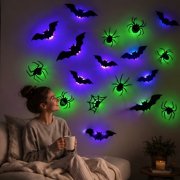 LED Halloween Wall Stickers Glow In The Dark Halloween Decorations For Indoor Outdoor Haunted House Party Decor With Lighted 3D Design - Image 10