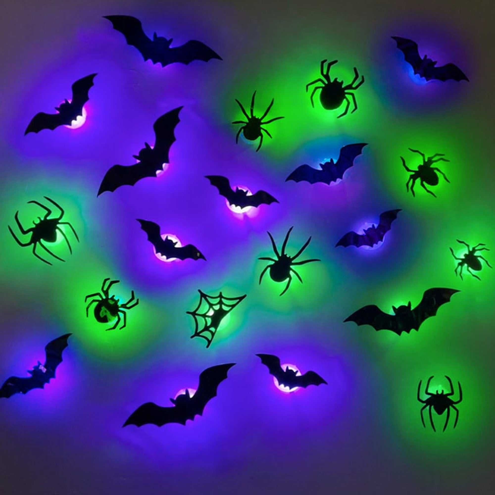 LED Halloween Wall Stickers Glow In The Dark Halloween Decorations For Indoor Outdoor Haunted House Party Decor With Lighted 3D Design - Image 1