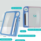 LED Magnifying Glass With 48 Leds 5x & 10x Zoom USB Hands-Free Reading Aid - Image 9