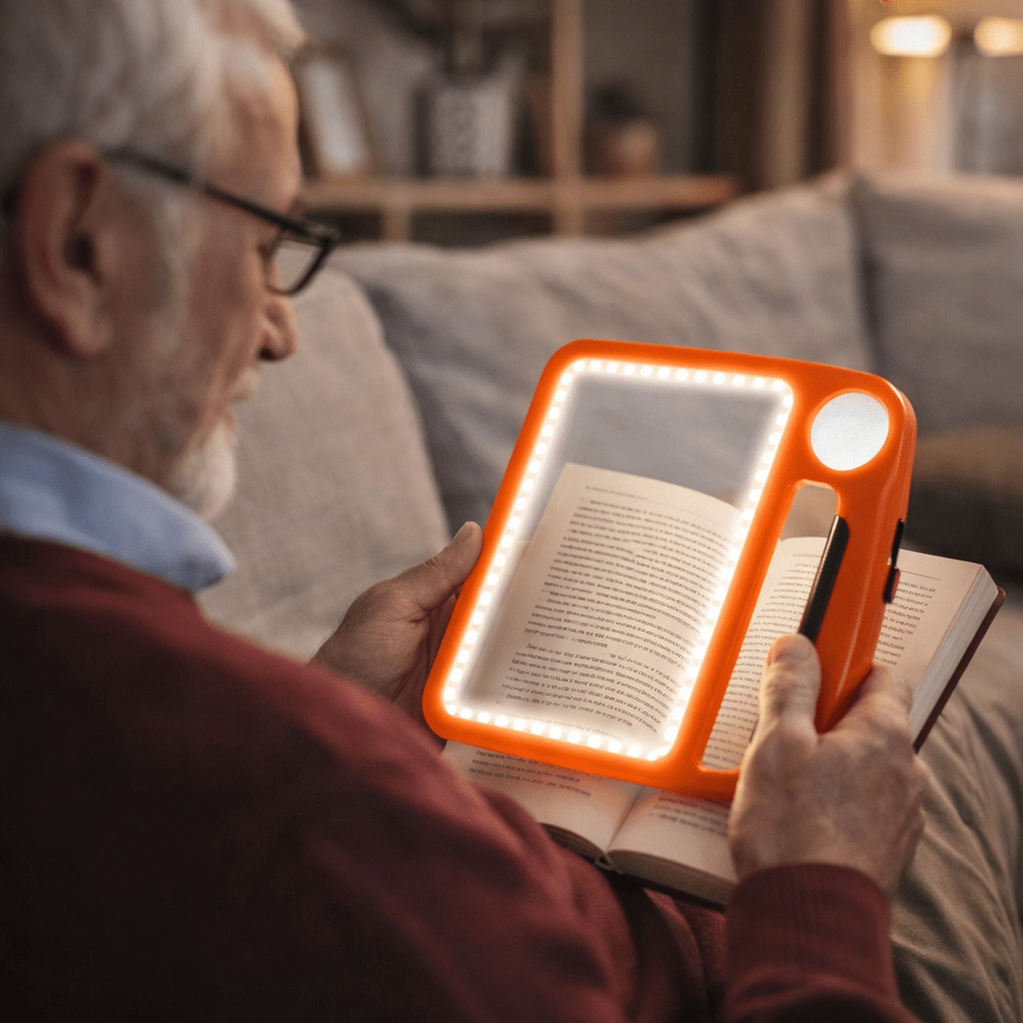 LED Magnifying Glass With 48 Leds 5x & 10x Zoom USB Hands-Free Reading Aid - Image 1