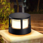 LED Outdoor Black Cylindrical Glass Ground-mounted Fixture - Image 1