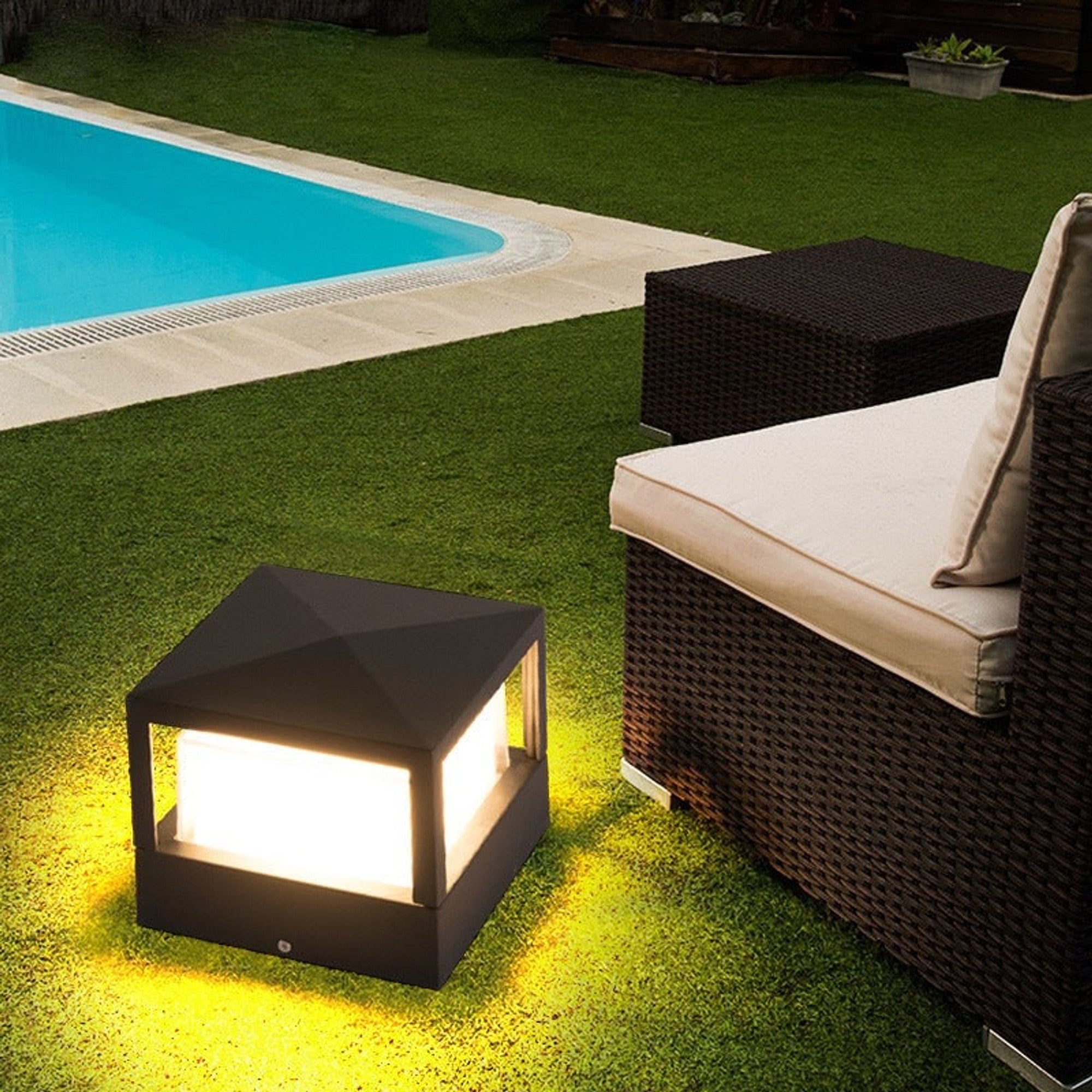 LED Outdoor Black Cylindrical Glass Ground-mounted Fixture - Image 12