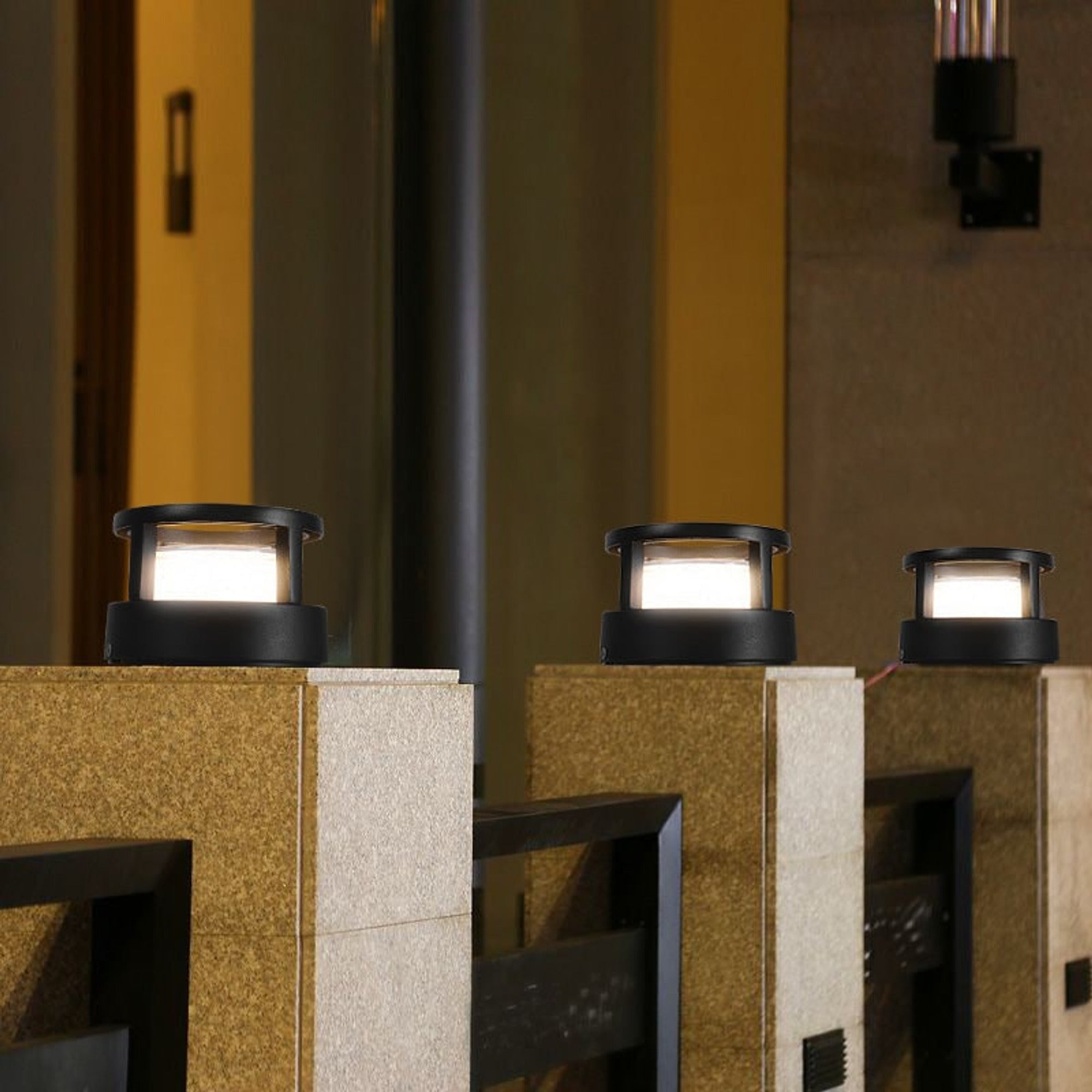 LED Outdoor Black Cylindrical Glass Ground-mounted Fixture - Image 11