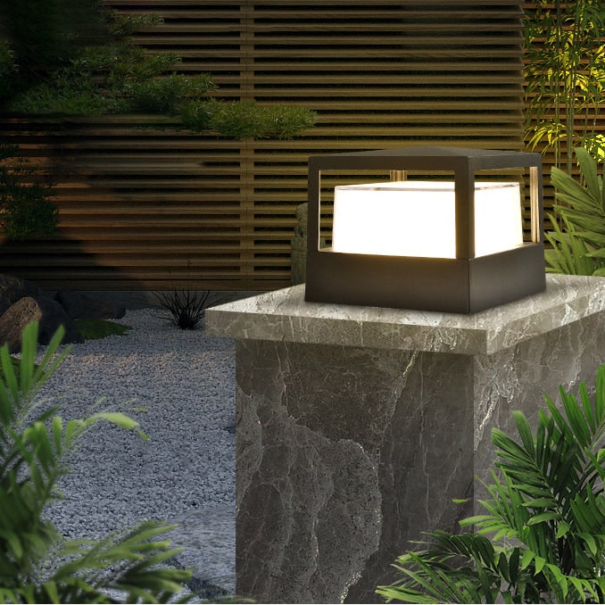 LED Outdoor Black Cylindrical Glass Ground-mounted Fixture - Image 7