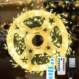 LED String Lights Outdoor Indoor Remote Dimmable Warm White Waterproof - Image 1