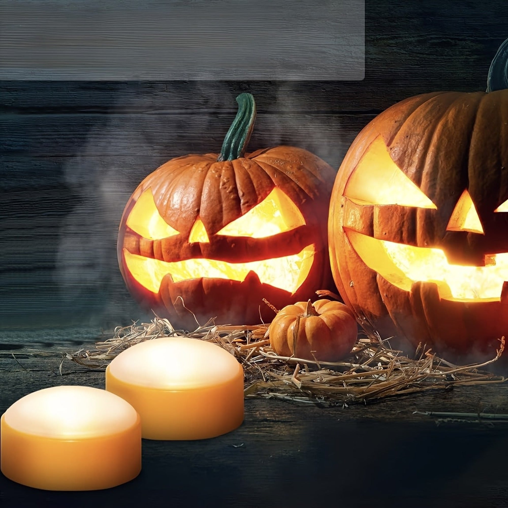 LED Tea Lights Halloween Battery Operated Flameless Candles With Remote - Image 1