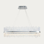 Linear Metal And Crystal LED Chandelier - Image 1