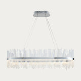 Linear Metal And Crystal LED Chandelier - Image 1