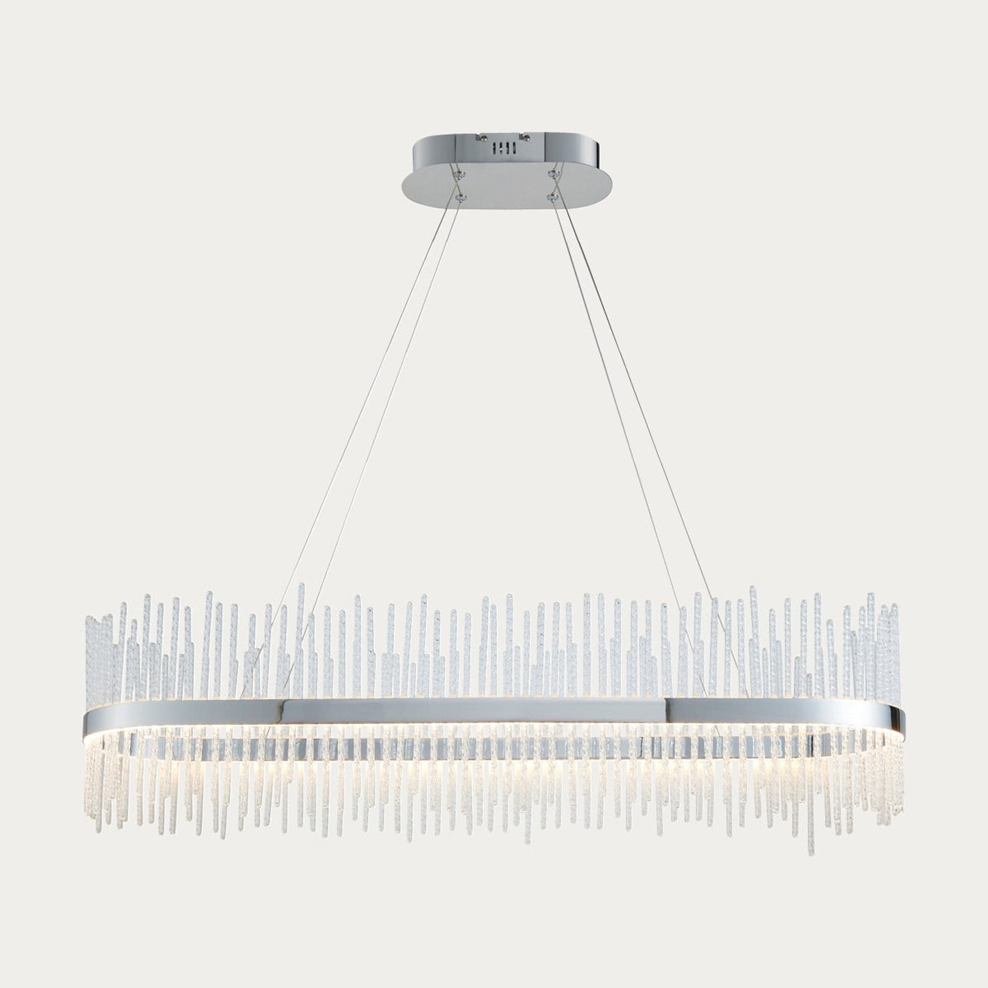 Linear Metal And Crystal LED Chandelier - Image 1