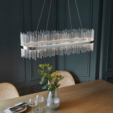Linear Metal And Crystal LED Chandelier - Image 13