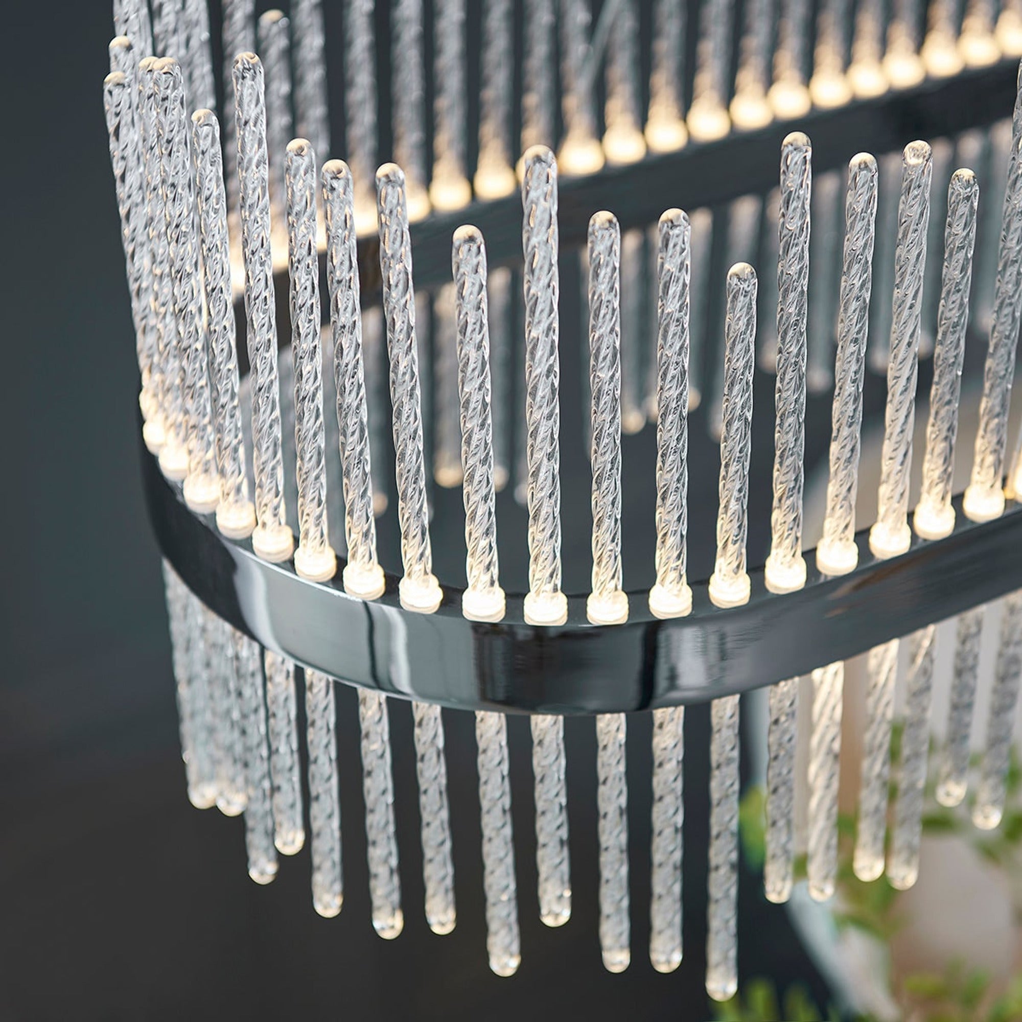 Linear Metal And Crystal LED Chandelier - Image 14