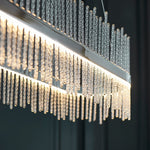 Linear Metal And Crystal LED Chandelier - Image 15