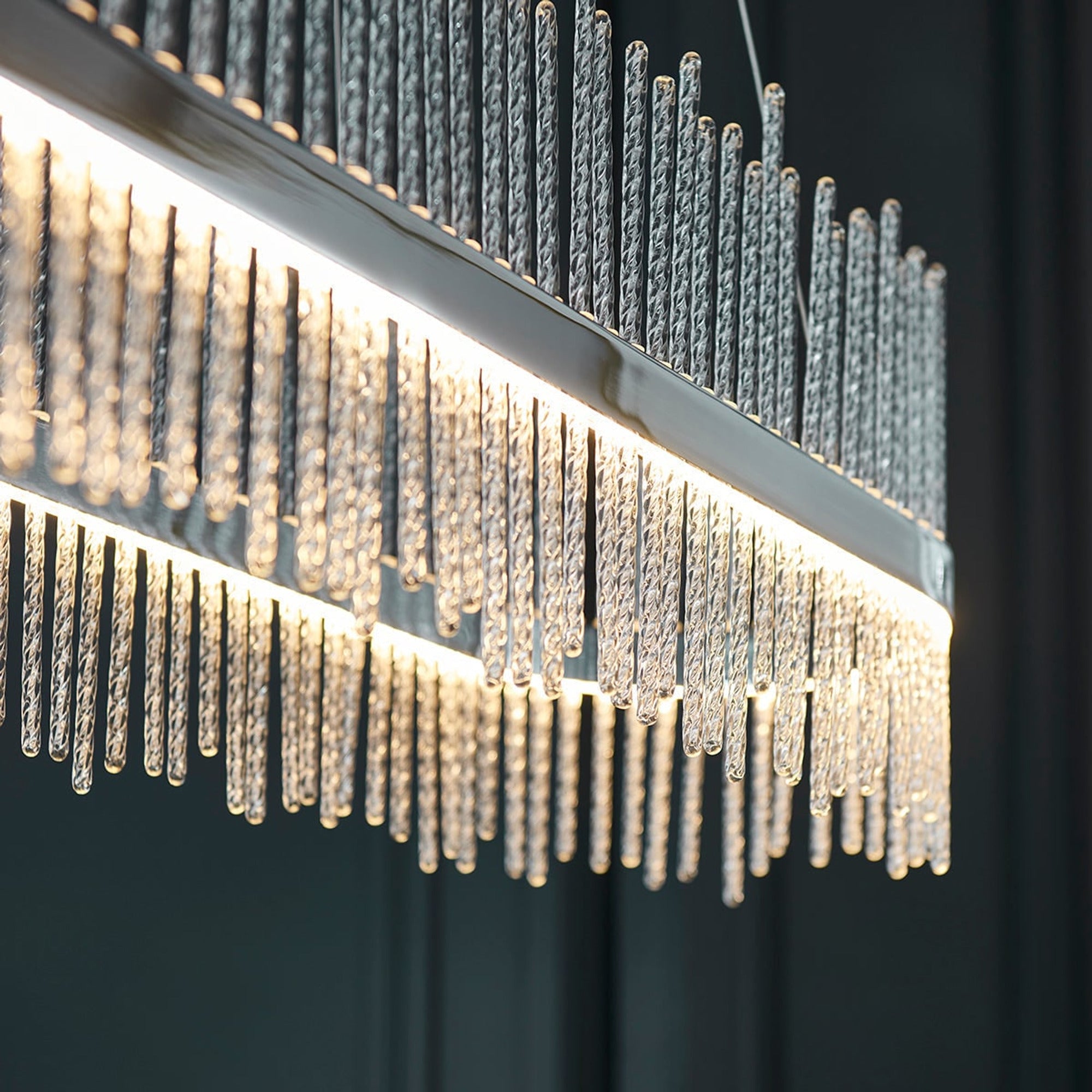 Linear Metal And Crystal LED Chandelier - Image 15