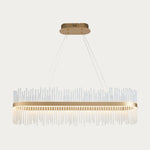Linear Metal And Crystal LED Chandelier - Image 2