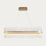 Linear Metal And Crystal LED Chandelier - Image 2
