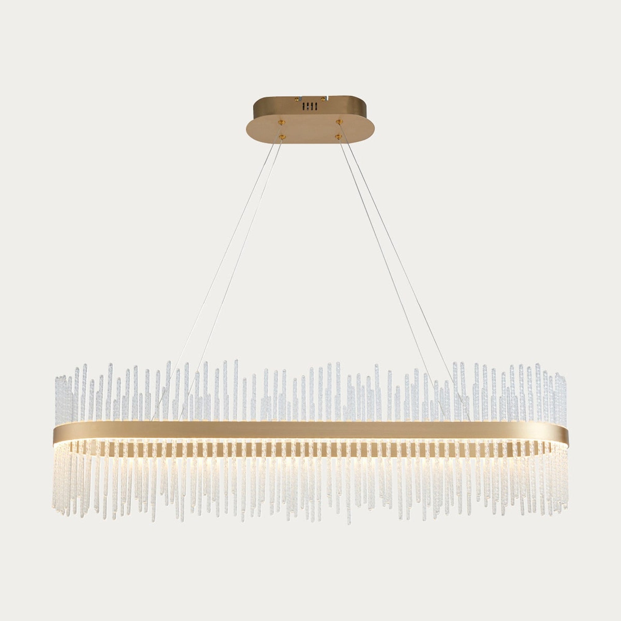 Linear Metal And Crystal LED Chandelier - Image 2