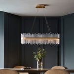 Linear Metal And Crystal LED Chandelier - Image 3