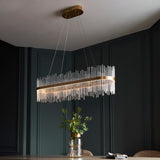 Linear Metal And Crystal LED Chandelier - Image 4