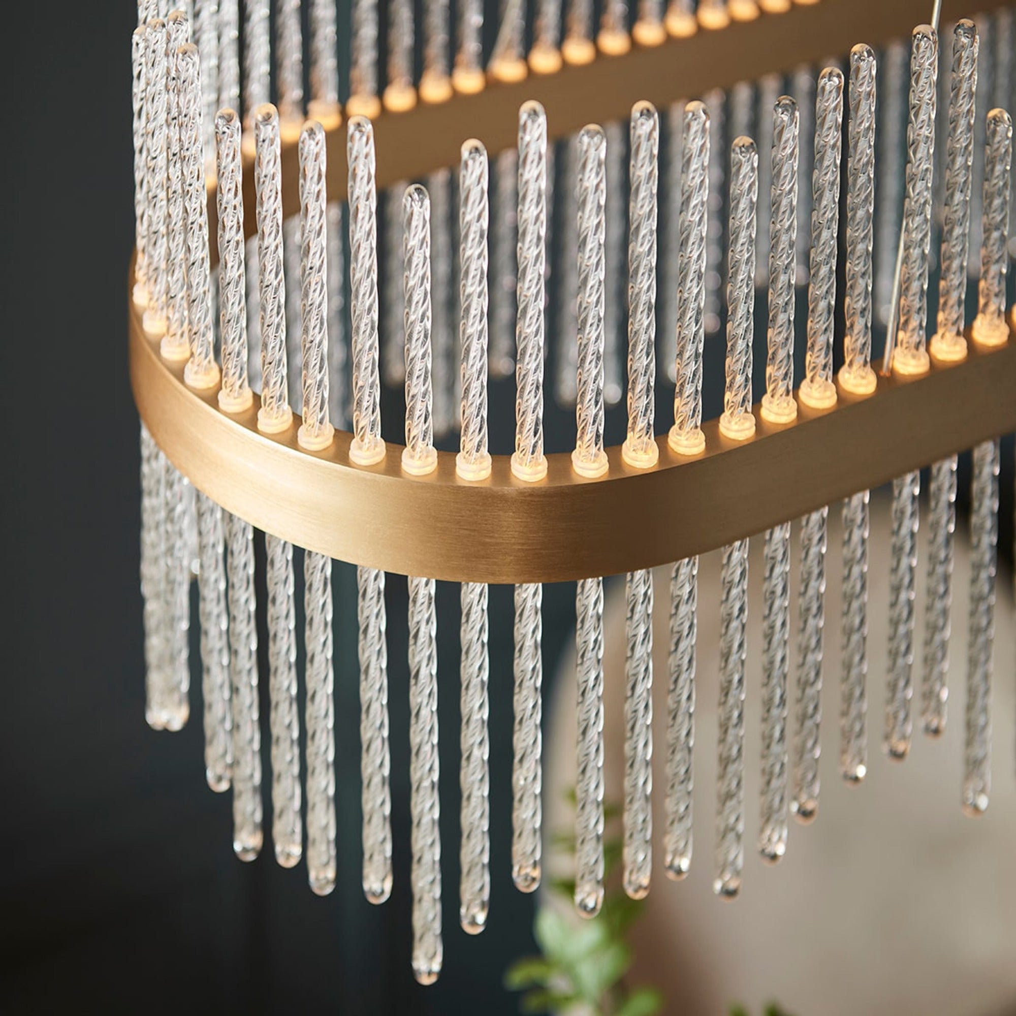 Linear Metal And Crystal LED Chandelier - Image 6