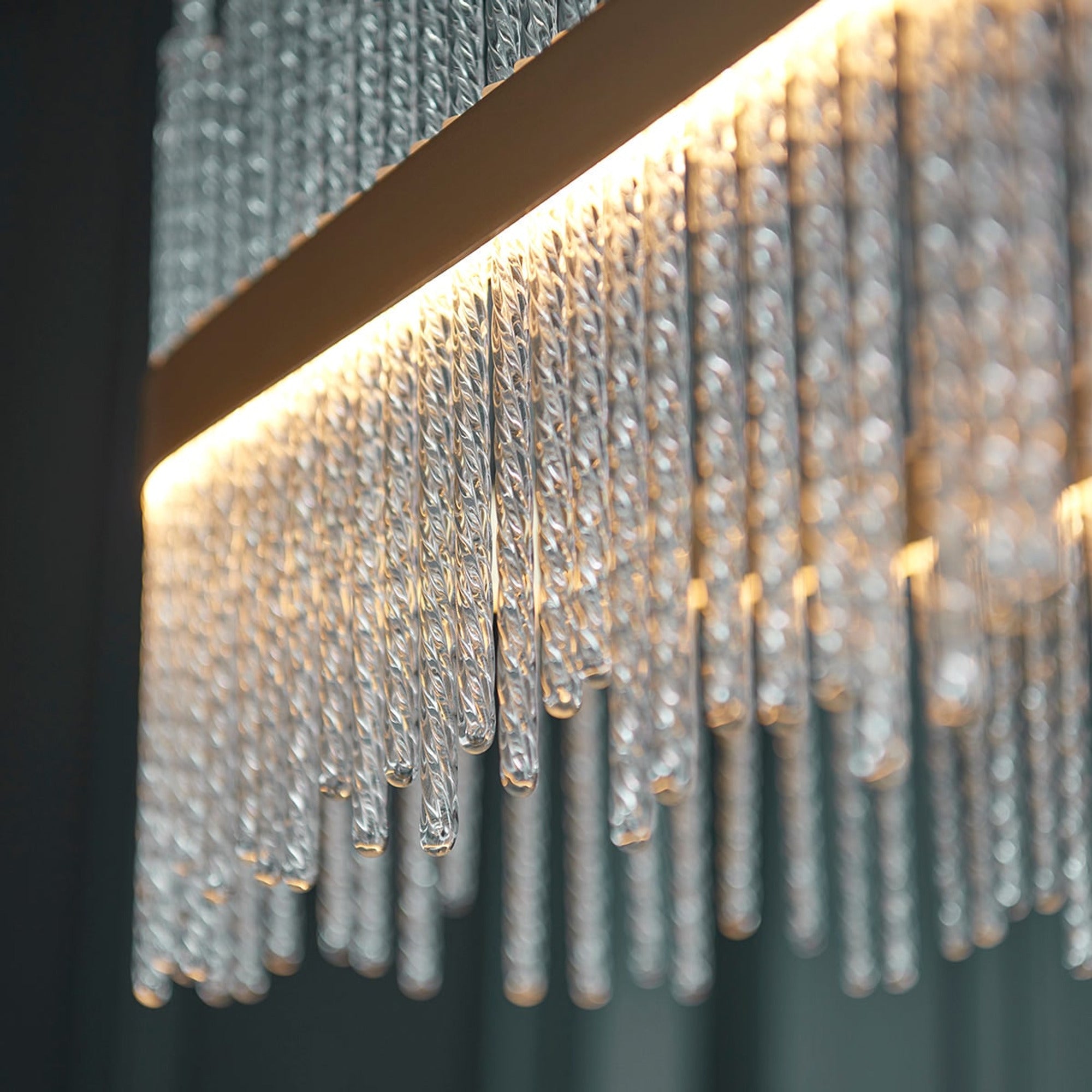 Linear Metal And Crystal LED Chandelier - Image 7