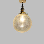 Vintage Copper Glass Globe Pendant Light 1-Light Lasson Living