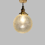Vintage Copper Glass Globe Pendant Light 1-Light Lasson Living