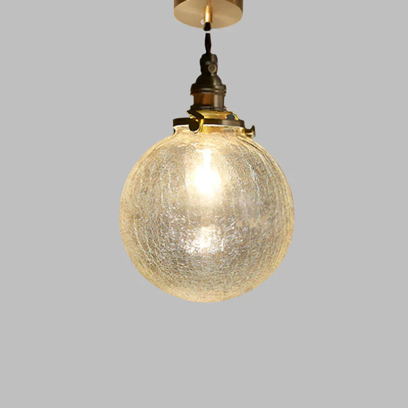 Vintage Copper Glass Globe Pendant Light 1-Light Lasson Living