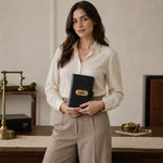 Lockable A6 Savings Notebook With Combination Lock Croc-Embossed Leather - Image 1