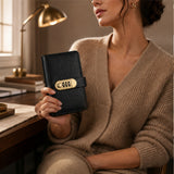 Lockable A6 Savings Notebook With Combination Lock Croc-Embossed Leather - Image 5