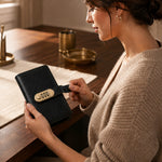 Lockable A6 Savings Notebook With Combination Lock Croc-Embossed Leather - Image 6
