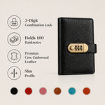 Lockable A6 Savings Notebook With Combination Lock Croc-Embossed Leather - Image 7