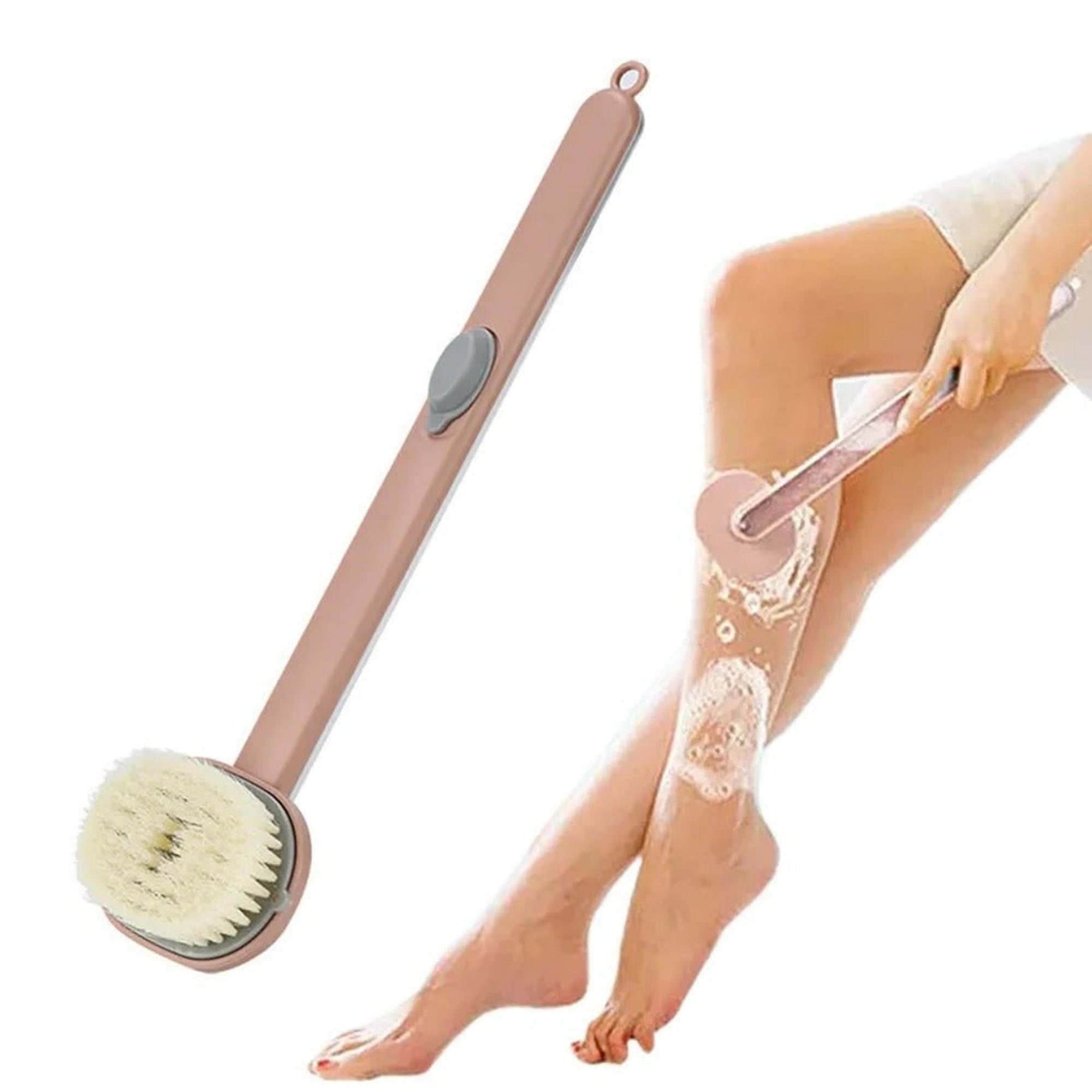 Long Handle Back Scrubber For Shower With Built-In Gel Dispenser - Image 1