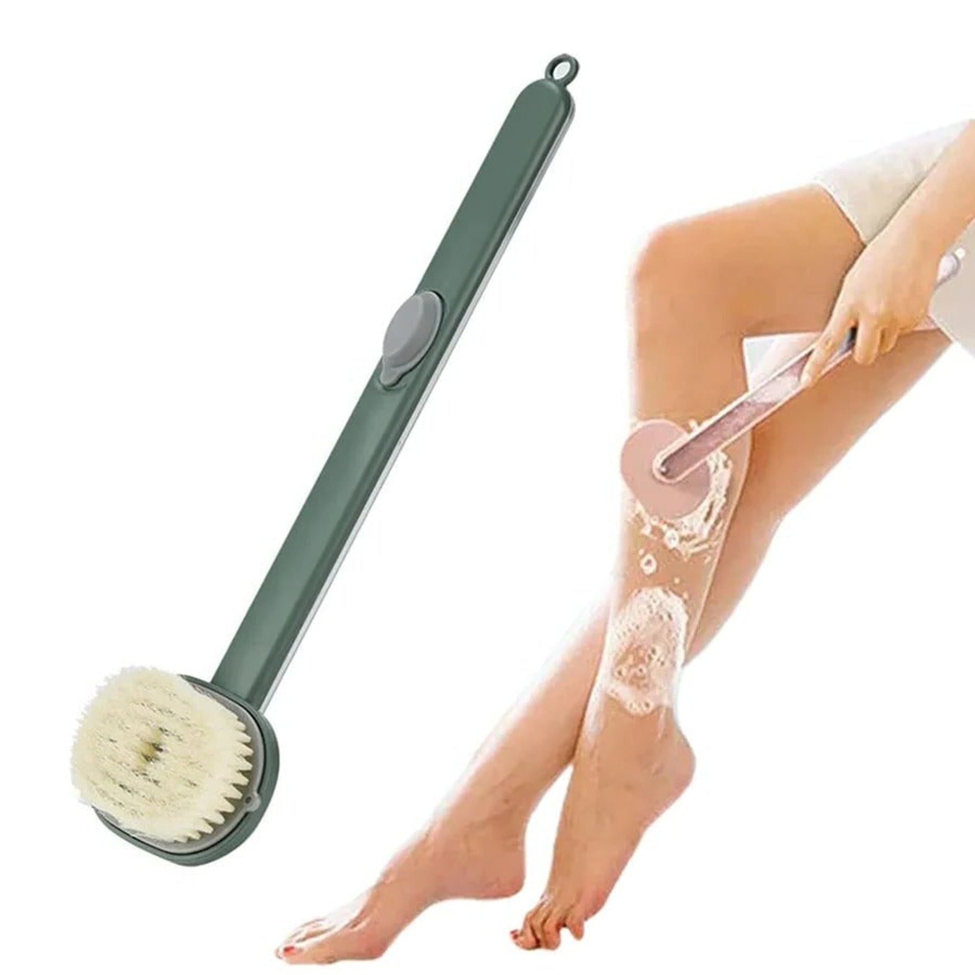Long Handle Back Scrubber For Shower With Built-In Gel Dispenser - Image 2