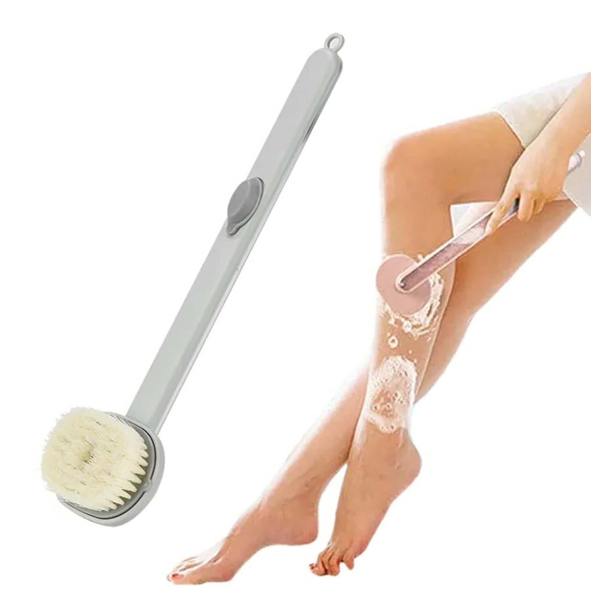 Long Handle Back Scrubber For Shower With Built-In Gel Dispenser - Image 3