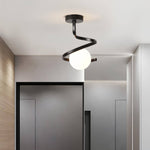 Modern Iron Glass Ceiling Light 1-Light Lasson Living