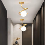 Modern Iron Glass Ceiling Light 1-Light Lasson Living