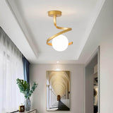 Modern Iron Glass Ceiling Light 1-Light Lasson Living