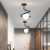 Modern Iron Glass Ceiling Light 1-Light Lasson Living
