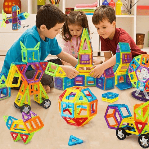 Magnetic Building Blocks -Piece Creative Construction Set For Kids Aged 4 - Image 1
