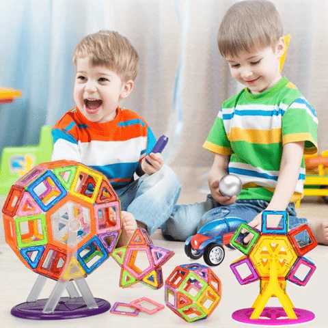 Magnetic Building Blocks -Piece Creative Construction Set For Kids Aged 4 - Image 3