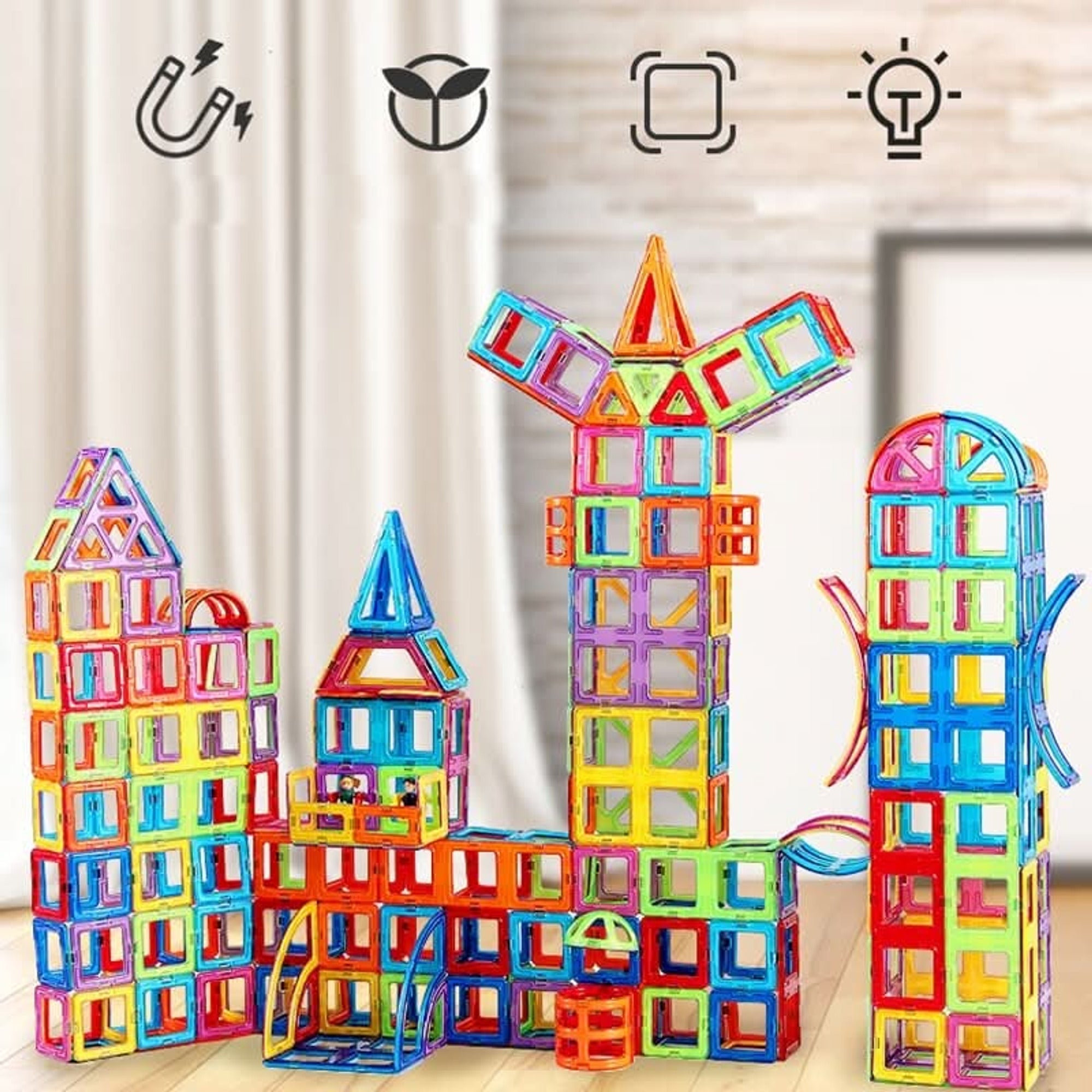 Magnetic Building Blocks -Piece Creative Construction Set For Kids Aged 4 - Image 6