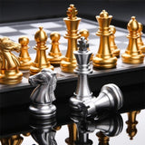 Magnetic Chess Set With Folding Board For Students - Image 4
